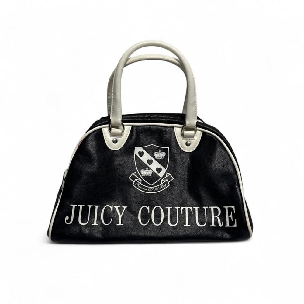 Juicy Couture Vintage Leather Princess of a bowler bag blackwhite RARE JUICY BAG